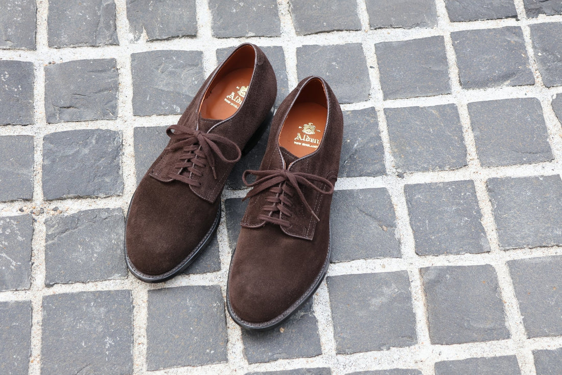 ALDEN 53530<br>6-EYE PLAIN TOE OX.<br>D.CHOCO SUEDE