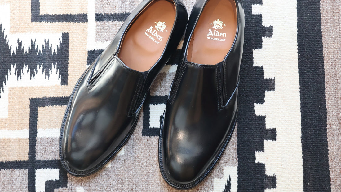 ALDEN N9409<BR>GORE SLIP-ON CORDOVAN BLACK